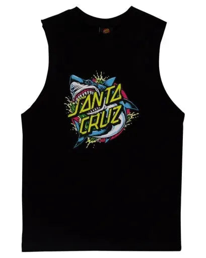 Shark Dot Front Muscle - Beachin Surf