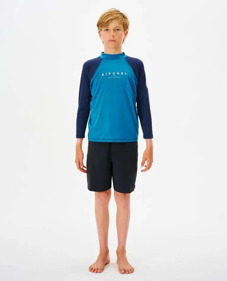 Shockwaves Long Sleeve Upf Rash Vest - Boys (8-16 Years) - Beachin Surf