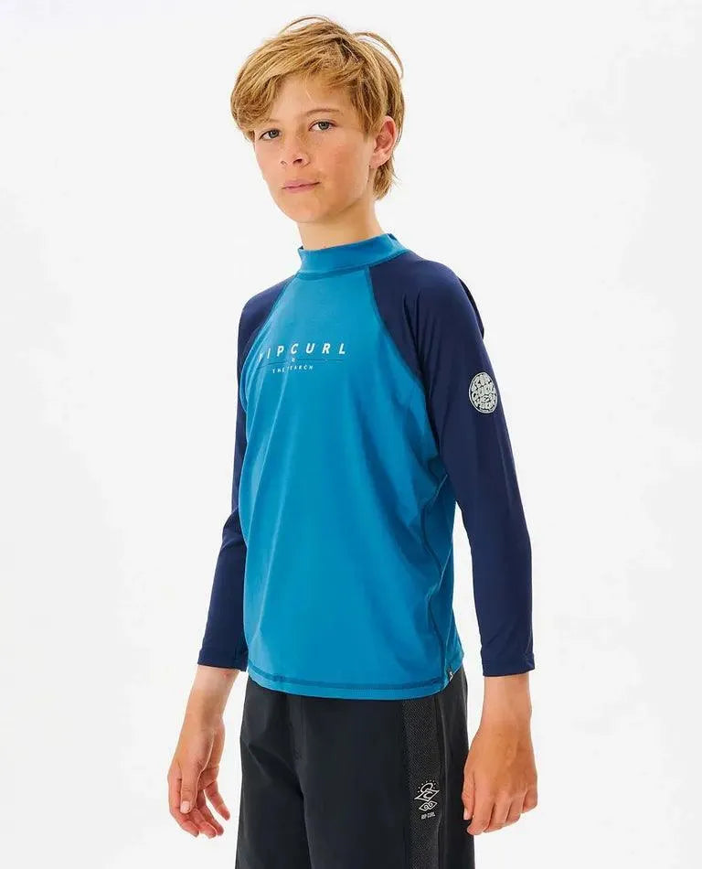 Shockwaves Long Sleeve Upf Rash Vest - Boys (8-16 Years) - Beachin Surf