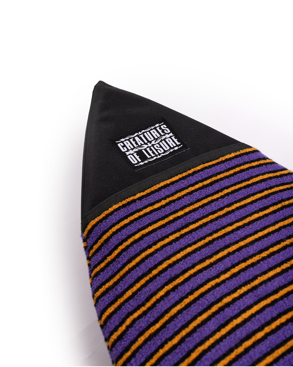 Creatures of Leisure Shortboard Reliance Sox board cover - Purple Black Stripe nose