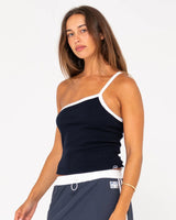 Sling One Shoulder Contrast Tank - Beachin Surf