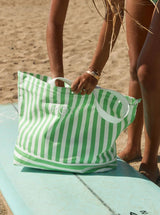 Strippy Beach Large Tote Bag - Beachin Surf