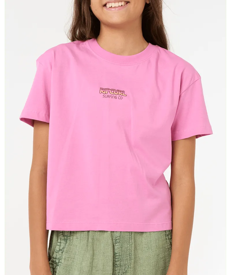 Sun & Sea Crop Tee-Girl - Beachin Surf