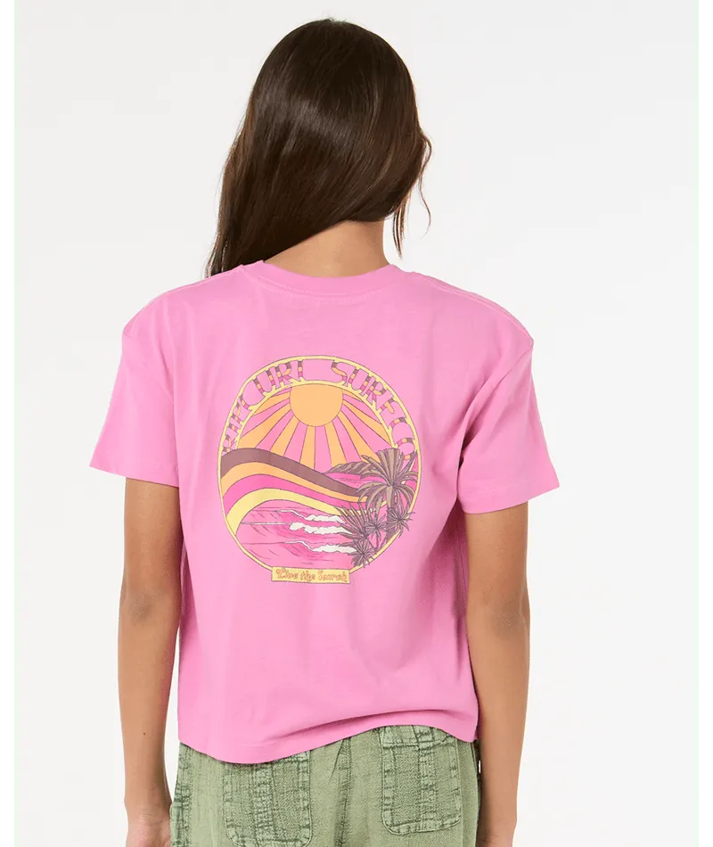 Sun & Sea Crop Tee-Girl - Beachin Surf
