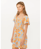 Sun Sol Shirred Dress- Girl - Beachin Surf