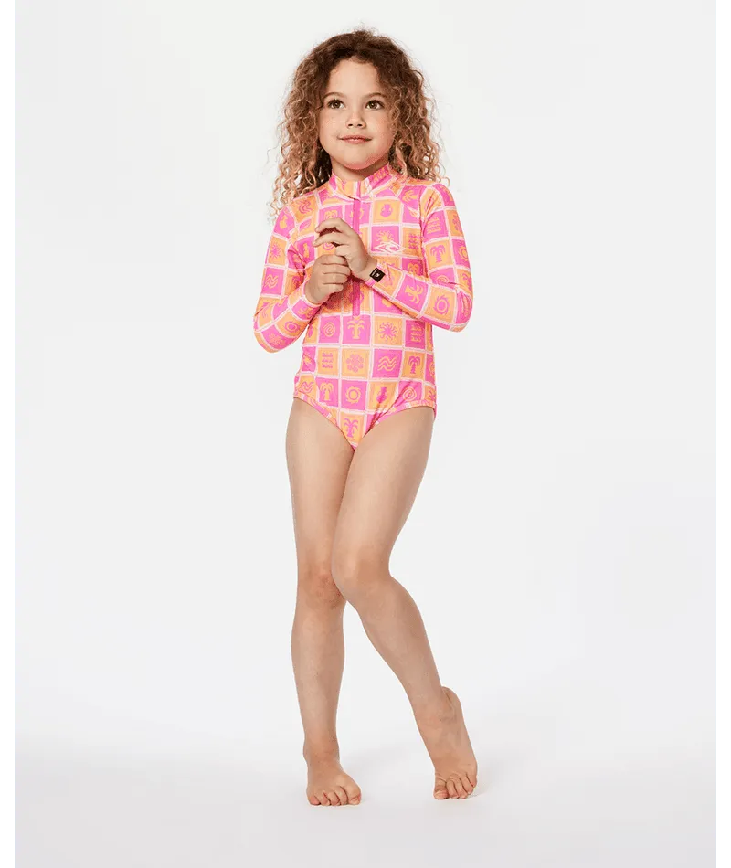 Sun UPF LS Surfsuit - Girl - Beachin Surf