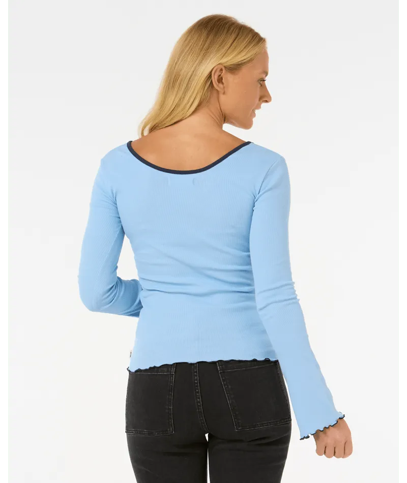 Textured L/S Top - Beachin Surf