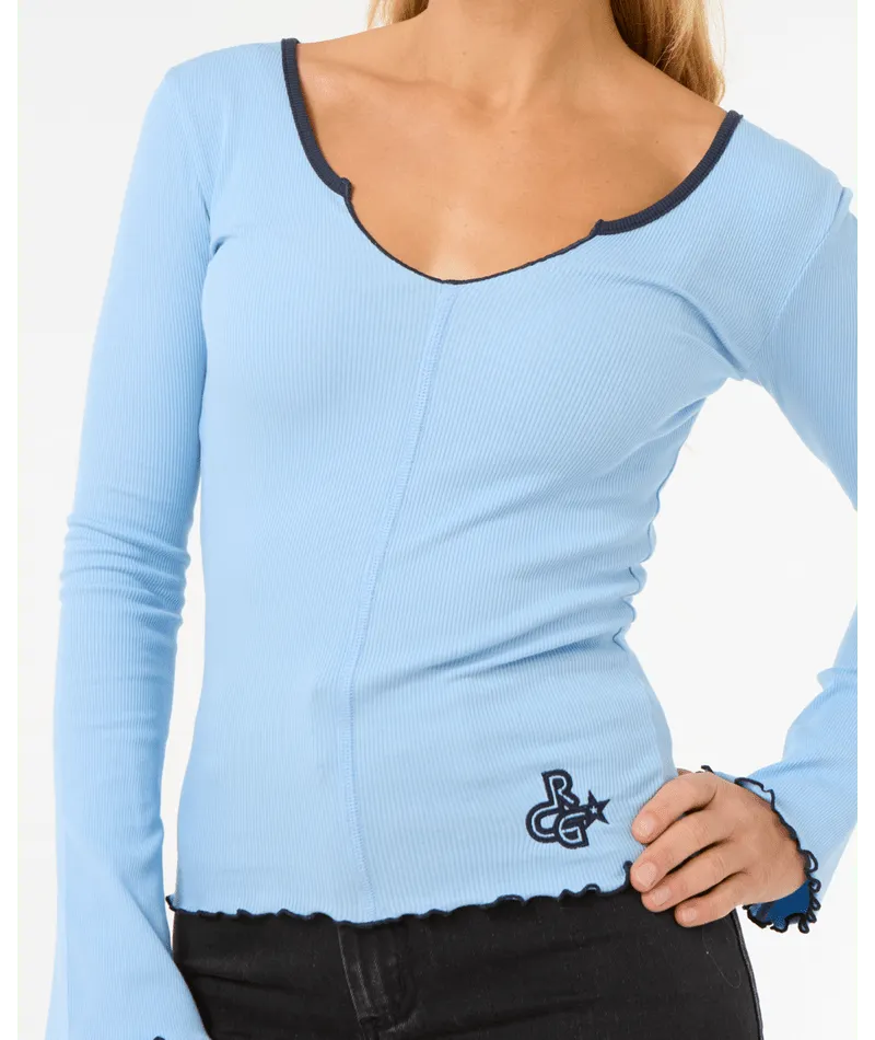 Textured L/S Top - Beachin Surf
