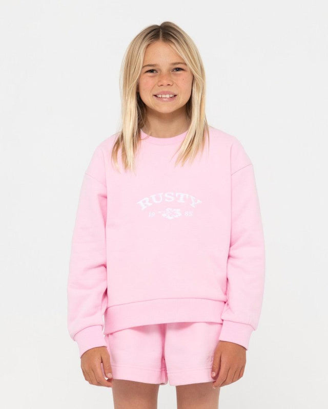 Thriving Relaxed Crew Fleece Girls - Beachin Surf