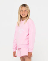 Thriving Relaxed Crew Fleece Girls - Beachin Surf