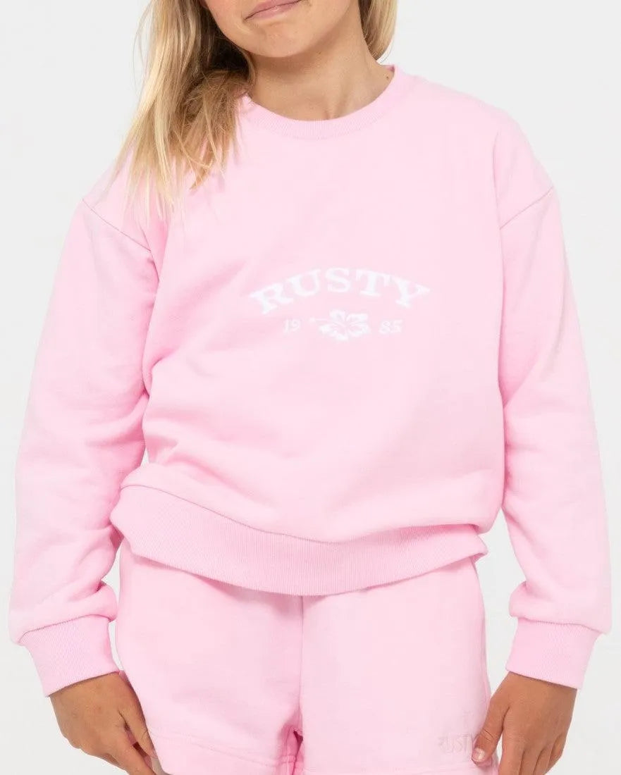 Thriving Relaxed Crew Fleece Girls - Beachin Surf