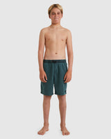 Billabong Boys 8-16 All Day Overdye Layback Boardshorts 16" - Dark Forest