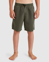 Billabong Boys 8-16 All Day Overdye Layback Boardshorts 16" - Dark Military