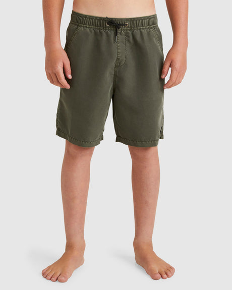 Billabong Boys 8-16 All Day Overdye Layback Boardshorts 16" - Dark Military