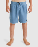 Billabong Boys 8-16 All Day Overdye Layback Boardshorts 16" - Steel Blue