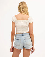 Womens Sunny Broderie Crop Top
