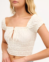 Womens Sunny Broderie Crop Top