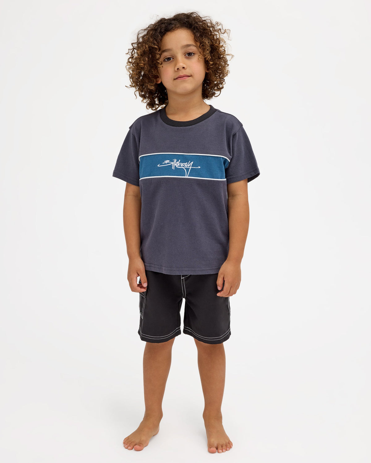 Billabong Groms Panel SS Tee - Aged Indigo