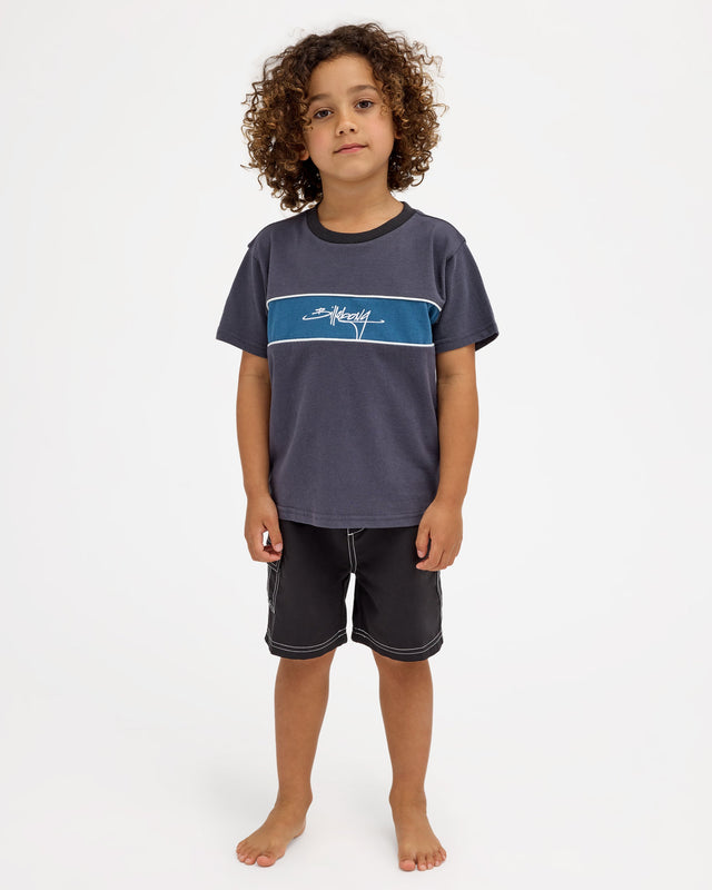 Billabong Groms Panel SS Tee - Aged Indigo