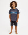 Billabong Groms Panel SS Tee - Aged Indigo