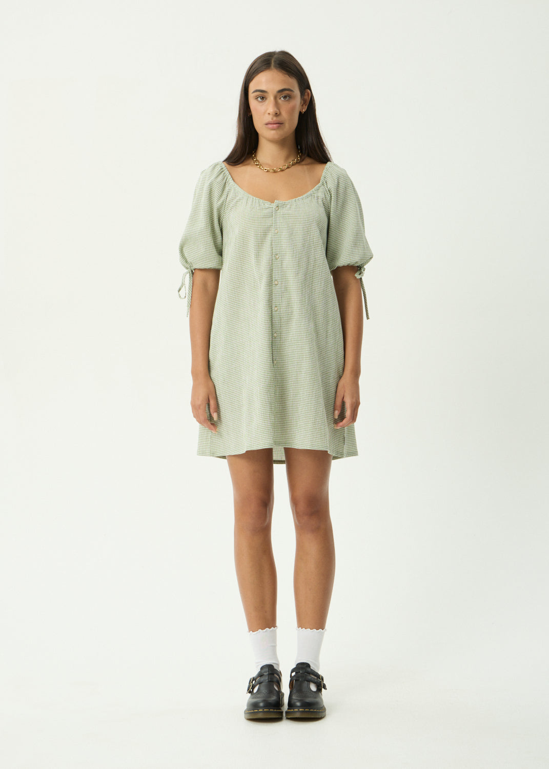 Benni - Mini Dress - Indy Sage Check