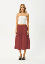 Marlow - Anglaise Midi Skirt - Ruby Anglaise