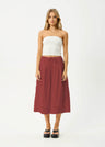 Marlow - Anglaise Midi Skirt - Ruby Anglaise