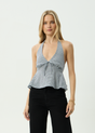 Delfina - Halter Top - Indy Navy Check