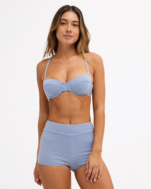 Roxy Charlie Check Underwire Bra - Bijou Blue