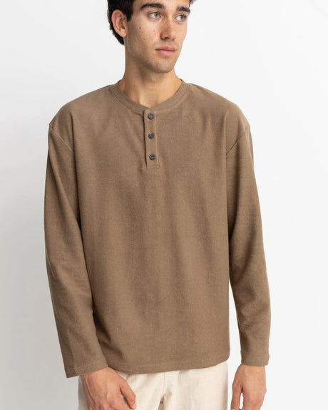 Vintage Terry LS Henley - Beachin Surf