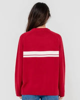 White Lines Long Sleeve Crew Neck Knit - Beachin Surf