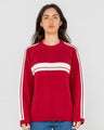 White Lines Long Sleeve Crew Neck Knit - Beachin Surf
