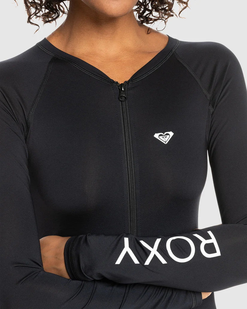 Womens New Essentials Long Sleeve Zip-Up Rash Vest - Beachin Surf