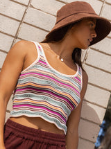 Womens Sailing Flow Knitted Vest Top - Beachin Surf