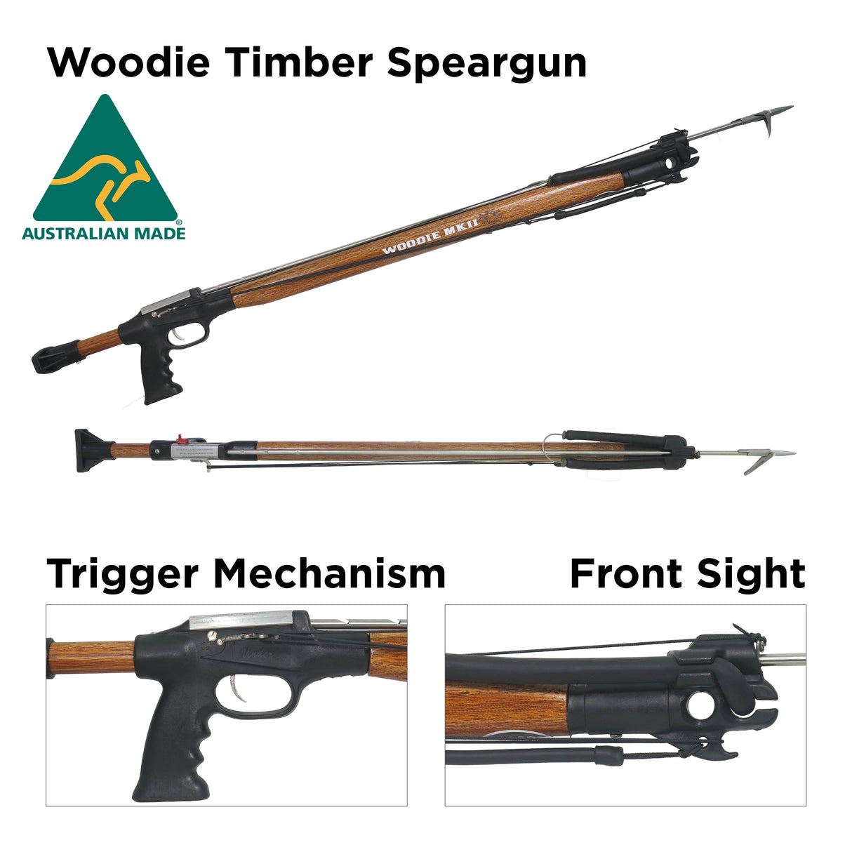 Undersee Australia Woodie Timber Railgun Speargun - Information