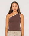 Zoe One Shoulder Tank - Beachin Surf