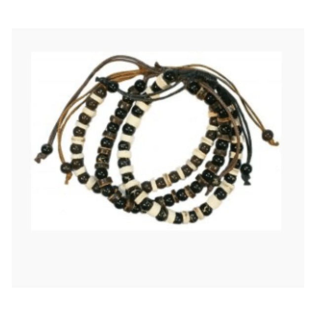 3 Brown Bead Bracelet Set - Beachin Surf