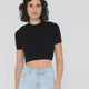 Charis Ribbed Crop Short Sleeve Knit Top - Beachin Surf