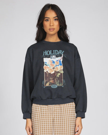 Dream Holiday Oversize Crew Neck Fleece | RUSTY | Beachin Surf