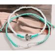 SET OF 2 AQUA WAVE & TURTLE ANKLETS | CLASSIC 77 | Beachin Surf