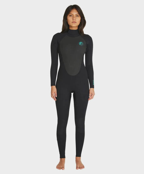 Women'S Focus 3/2Mm Steamer Sealed Back Zip Wetsuit - Black - Beachin Surf