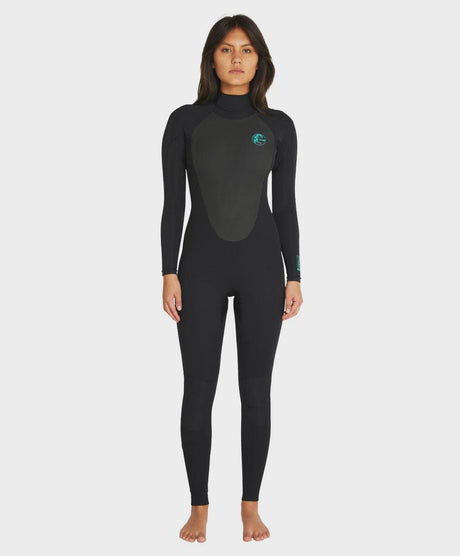 Women's Focus 3/2mm Steamer Sealed Back Zip Wetsuit - Black | O'NEILL | Beachin Surf